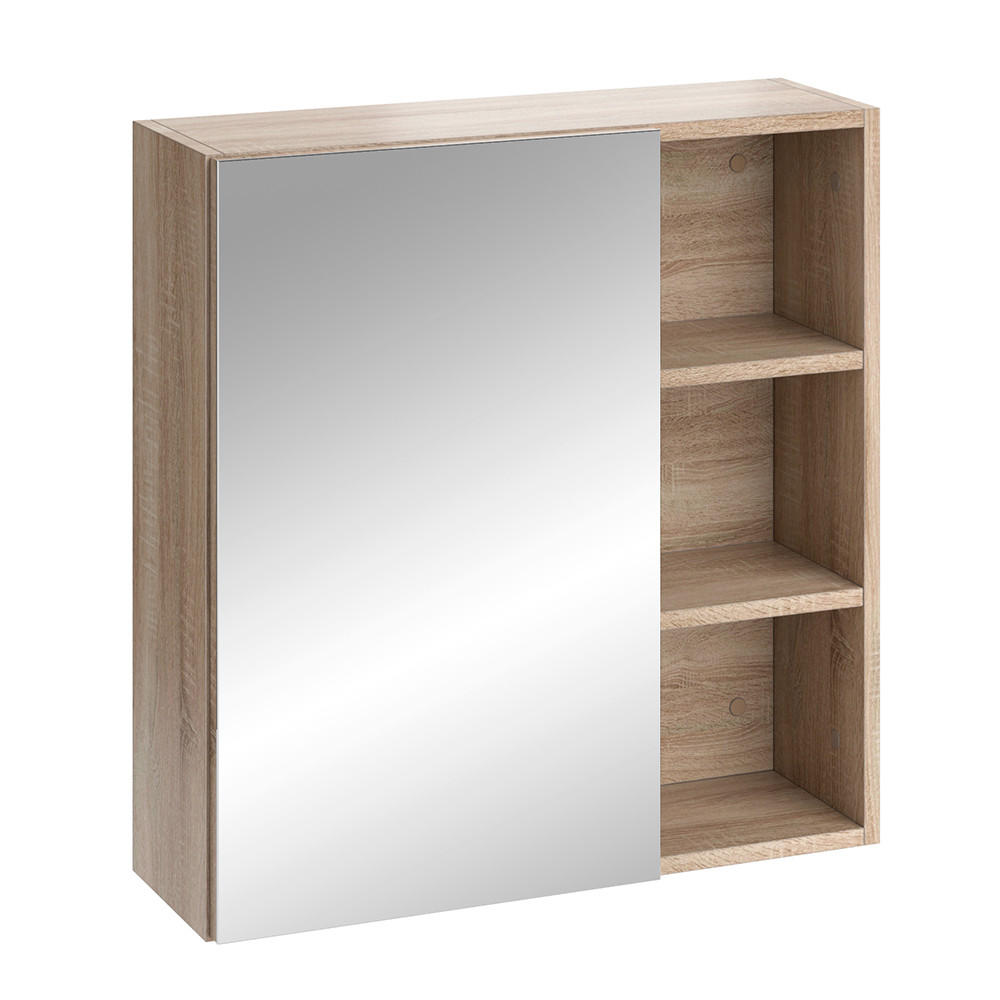 BADSPIEGELSCHRANK Senyo Sonoma 62 x 64 cm - Sonoma Eiche, Holzwerkstoff (62/64/21cm) - Vicco