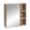 BADSPIEGELSCHRANK Senyo Sonoma 62 x 64 cm - Sonoma Eiche, Holzwerkstoff (62/64/21cm) - Vicco