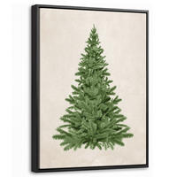 LEINWAND Bilder mit Rahmen - Weihnachtsbaum - Grün - Weihnachten - Feiertage - 30x40 - Olivgrün, Textil (30/40cm) - MuchoWow