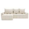 ECKSOFA Bresso Bouclé-Stoff Creme - Creme, Holz/Textil (255/168cm) - Graingold