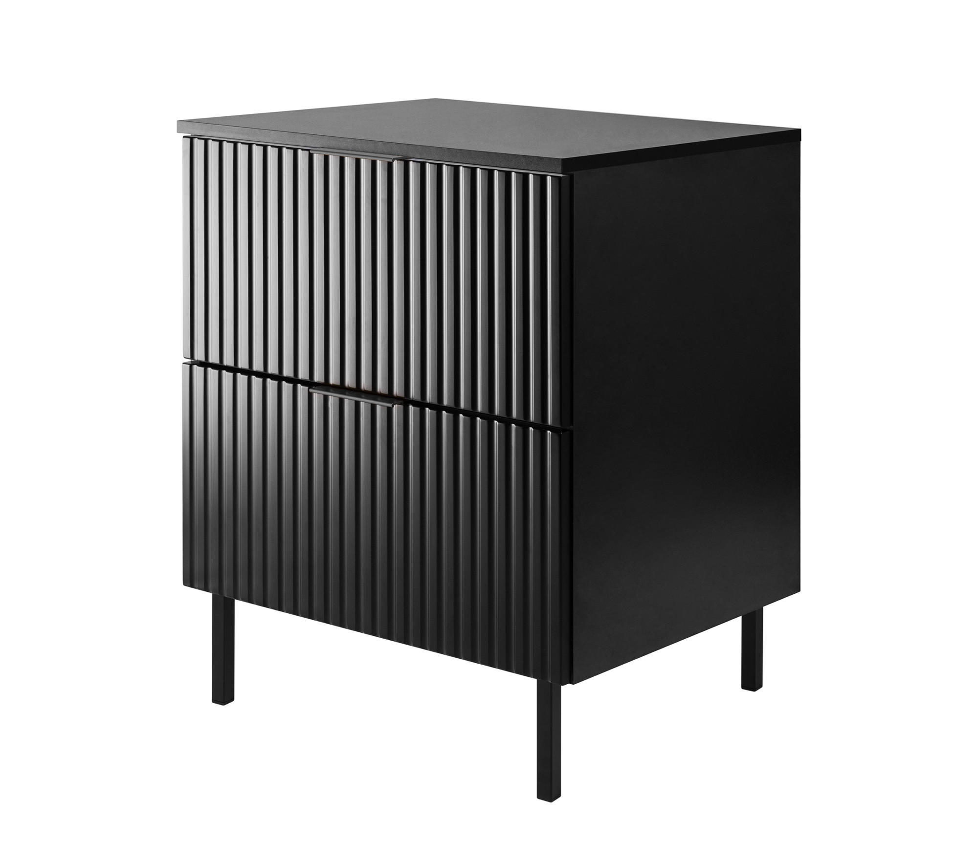 WASCHBECKUNTERSCHRANK, Weiß, 60 x 77 x 46 cm, silberner Griff, schwarze Beine + Arbeitsplatte - Schwarz, Holzwerkstoff (60/77/46cm) - 3XE LIVING