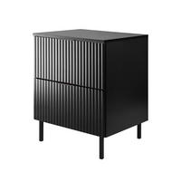 WASCHBECKUNTERSCHRANK, Weiß, 60 x 77 x 46 cm, silberner Griff, schwarze Beine + Arbeitsplatte - Schwarz, Holzwerkstoff (60/77/46cm) - 3XE LIVING