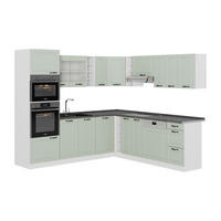 ECKKÜCHE R-Line, Mint Landhaus/Weiß, 247 x 237 cm - Weiß/Grün, Holzwerkstoff (247/206.8/60cm) - Vicco