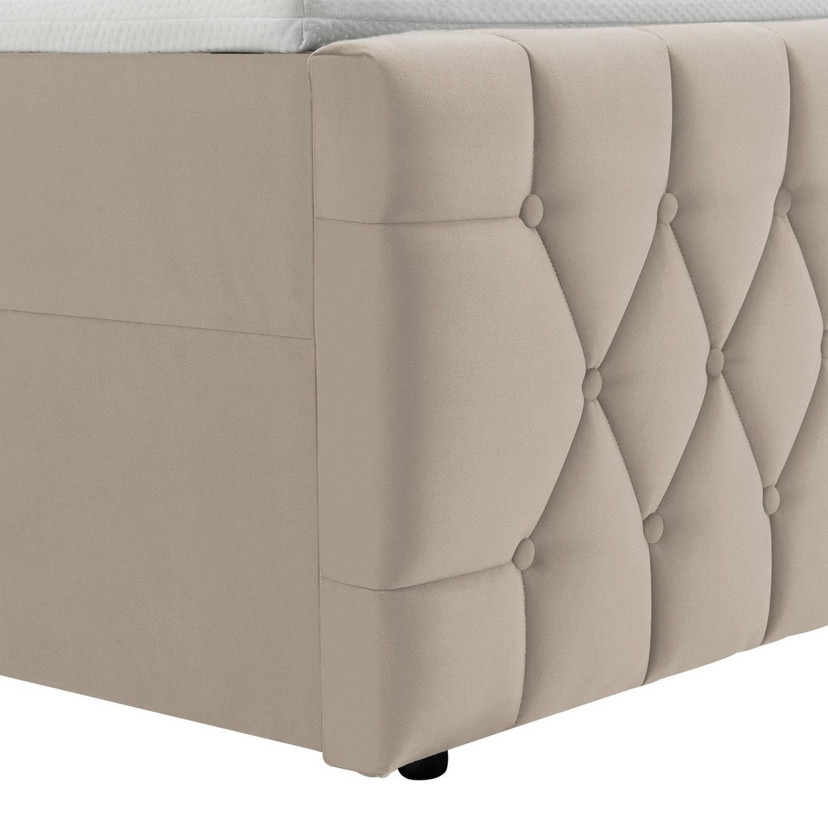 BOXBETT Leona Beige Samt 140x200 cm - Beige, Textil (140/200cm) - Juskys