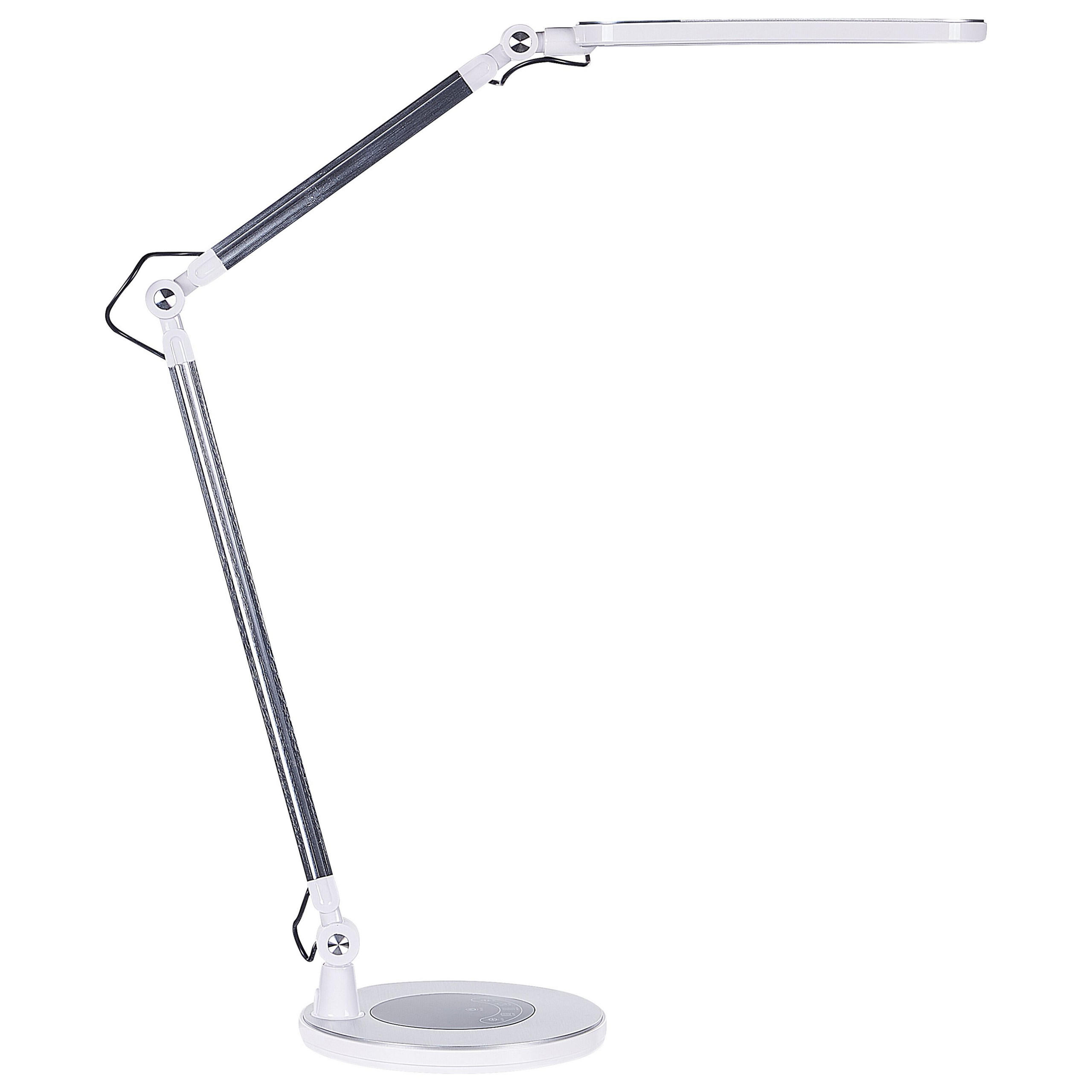 SCHREIBTISCHLAMPE Grus 20/30/80 cm - Silberfarben, Metall (20/30/80cm) - Beliani