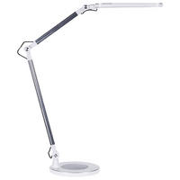 SCHREIBTISCHLAMPE Grus 20/30/80 cm - Silberfarben, Metall (20/30/80cm) - Beliani