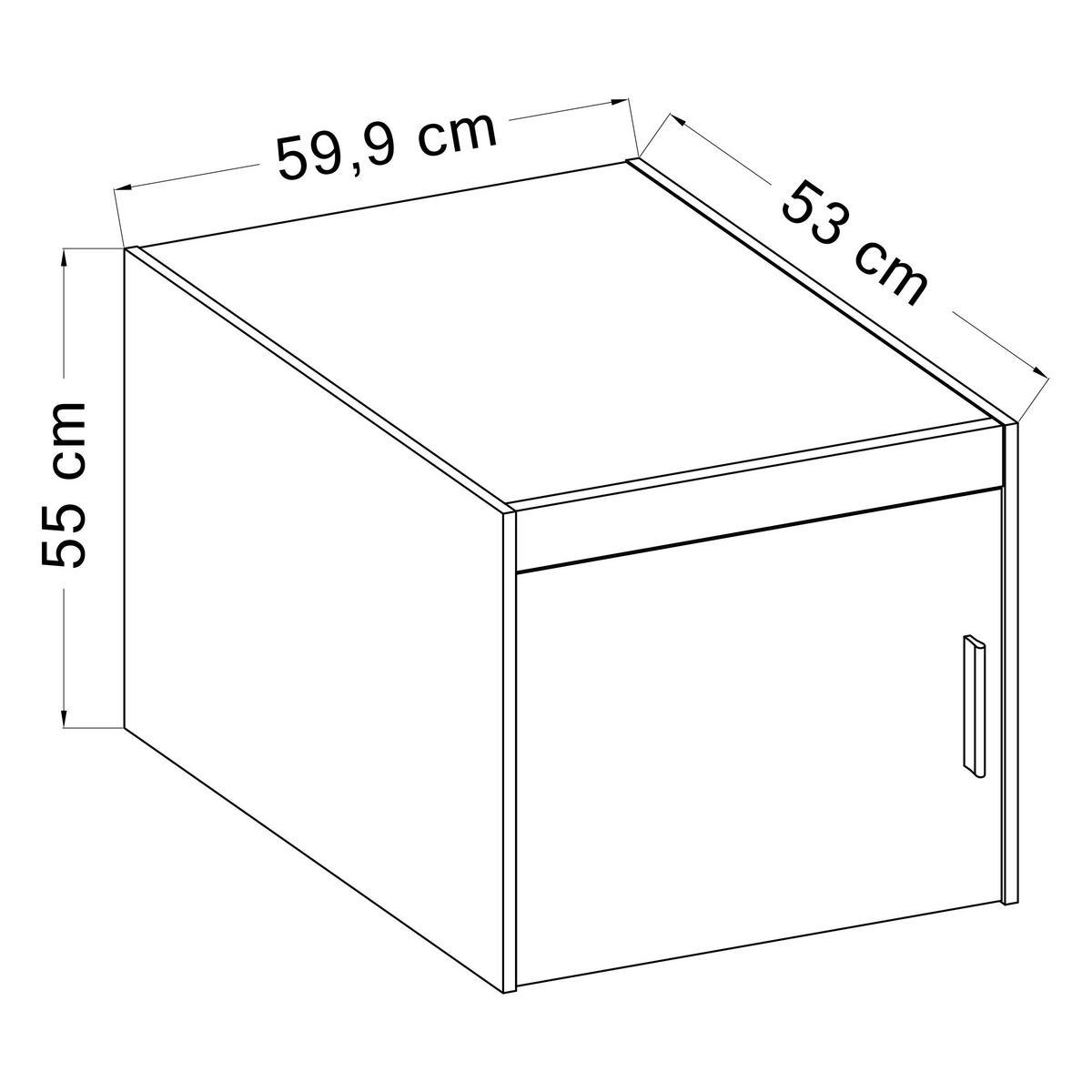 AUFSATZSCHRANK Storicos Sonoma Eiche 59,9/55/53cm - 1T Modern - Beige, Holzwerkstoff/Kunststoff (60/55/53cm) - AX Living