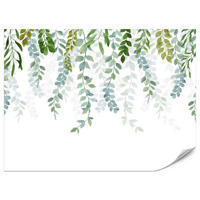 FOTOTAPETE für Schlafzimmer Zarte Ranken Blätter Kletterpflanzen Natur 150x105 - Weiß/Grün, Papier (150/105cm) - Muralo