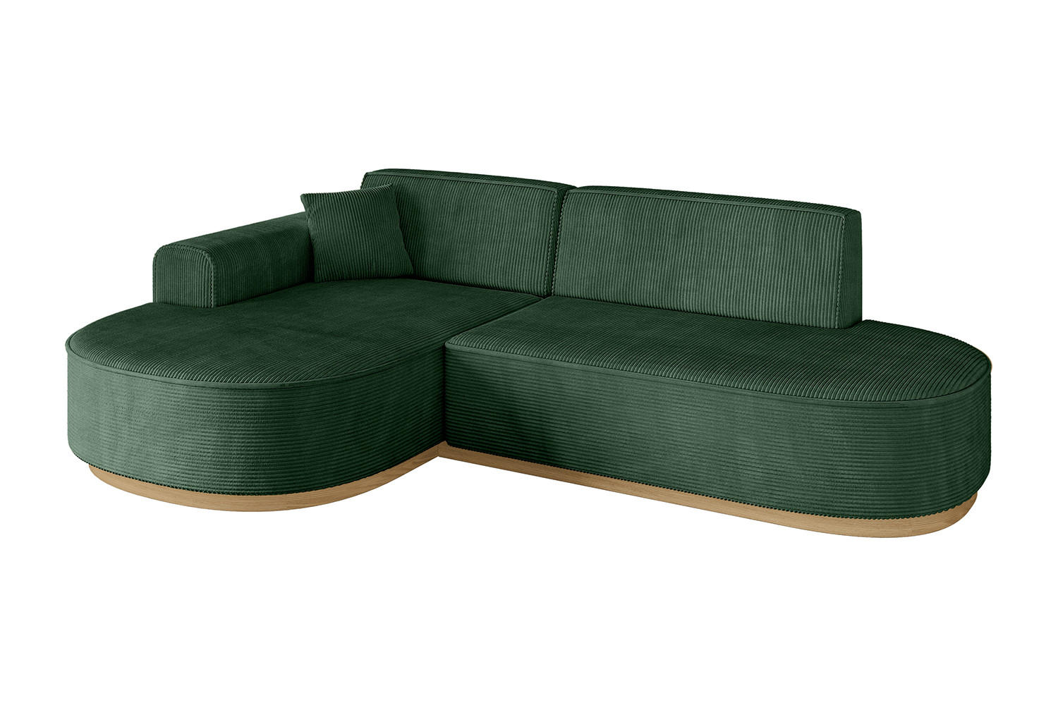 ECKSOFA Ottomane Links MARI-L1-v2 - 243x171x83 cm Grün Cord - Grün, Holzwerkstoff/Textil (243/171cm) - ALTDECOR
