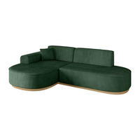 ECKSOFA Ottomane Links MARI-L1-v2 - 243x171x83 cm Grün Cord - Grün, Holzwerkstoff/Textil (243/171cm) - ALTDECOR
