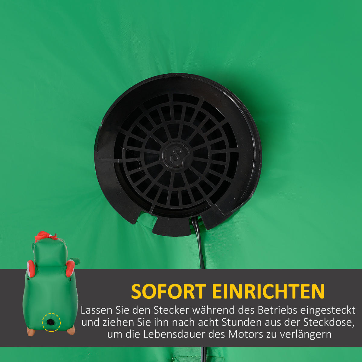 WEIHNACHTSMANN mit Schlitten & Rentier, aufblasbar, weiße LED-Beleuchtung, 210 x 80 x 140 cm - Multicolor, Kunststoff (80/140/210cm) - Outsunny