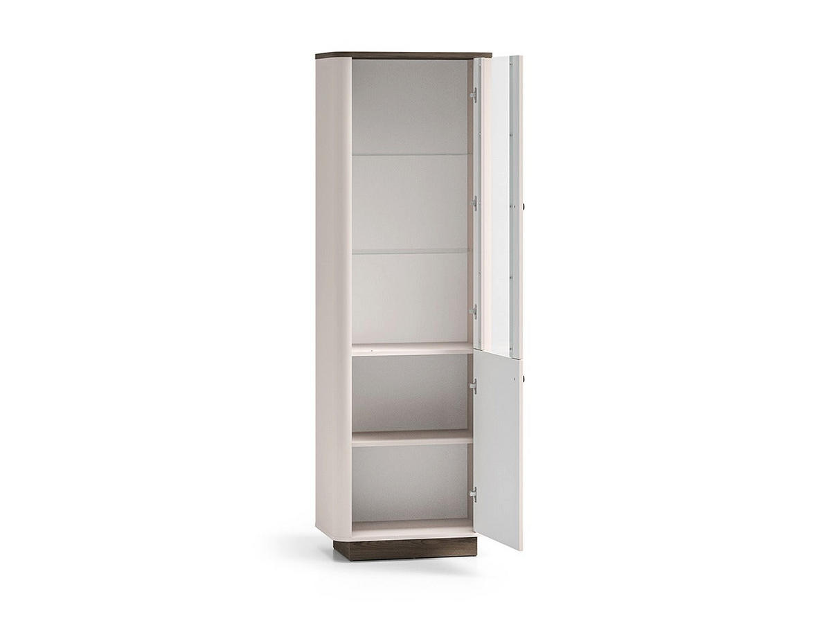 VITRINE – 65 cm – Vilavio – Kaschmir / Eichefarben - Kaschmir/Eichefarben, Holzwerkstoff (65/200/40cm) - hi-markt