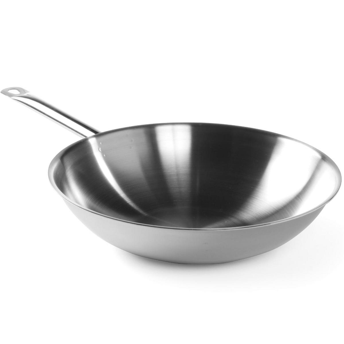 3-LAGIGE Wokpfanne - ohne Deckel - Hendi 839003 - Edelstahlfarben, Metall (36/36/9cm) - Hendi