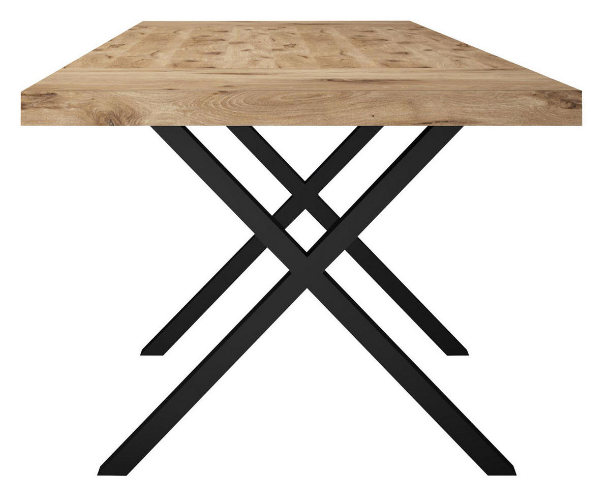 ESSTISCH Elgin 4 210-310x80x100 Holzwerkstoff Schwarz/Viking Oak - Eichefarben/Schwarz, Holzwerkstoff (210/100/80cm) - 58aufmkessel