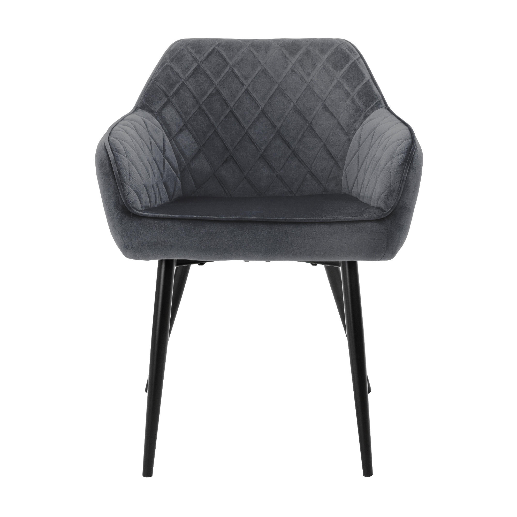 STUHL Samt Anthrazit 6er Set - Anthrazit, Metall (63/80/60cm) - ML-DESIGN