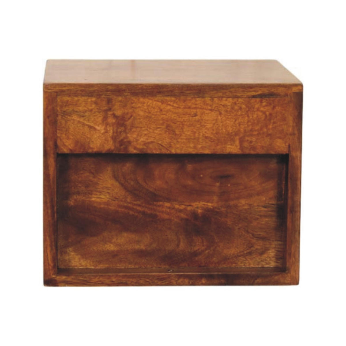 NACHTTISCH Solis, wandmontiert, Braun. - Messingfarben/Braun, Mangoholz/Holz (30/24/35cm) - Artisan Furniture