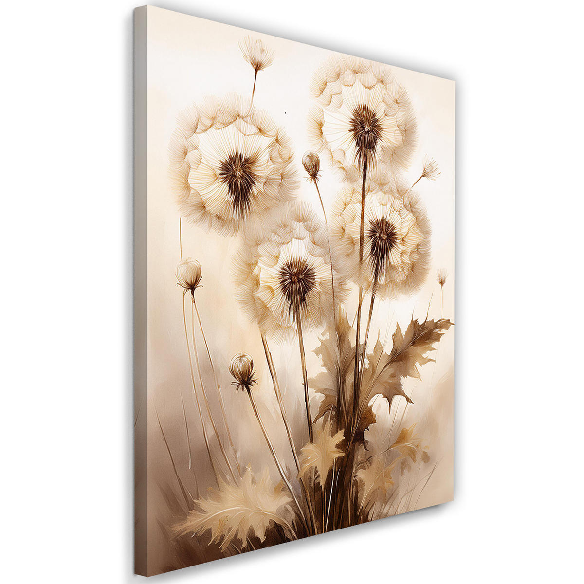 WANDBILD pusteblumen blumen in sepia natura - Beige, Textil (40/60cm) - Feeby