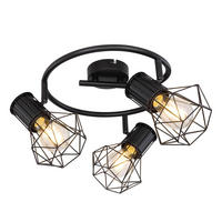 DECKENLEUCHTE Metall Schwarz PRISKA - Schwarz, Metall (28.5/28.5/19cm) - Globo Lighting