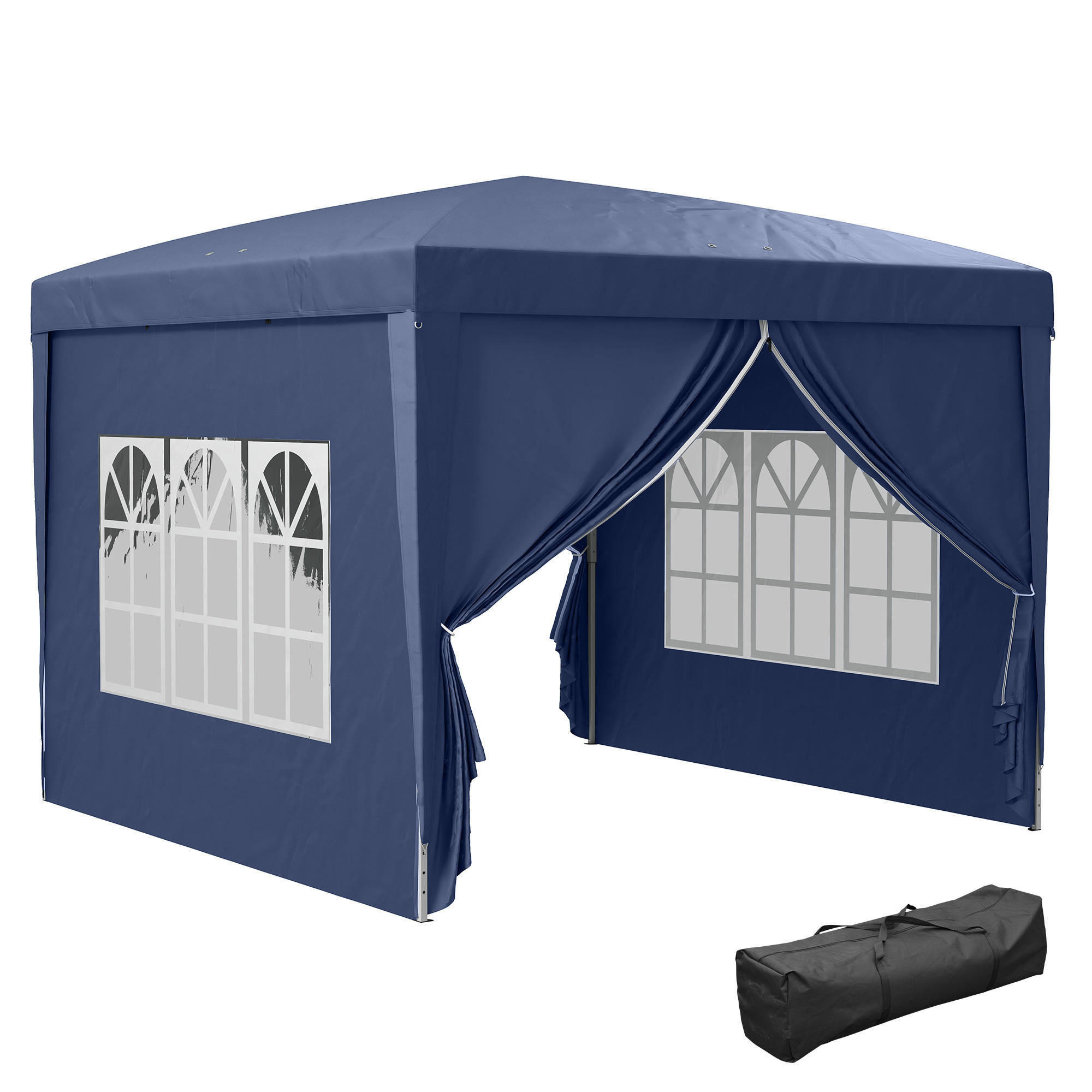 PAVILLON DE-13940 3/3 m mit Fenstern Blau - Blau, Textil (295/258/295cm) - ComfortXL