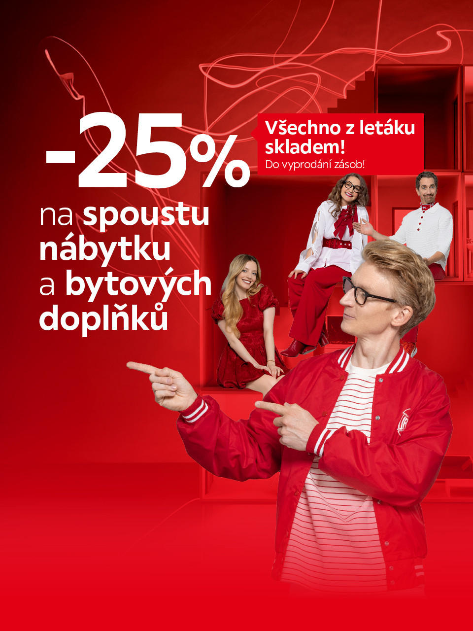 Sleva 25 % na spoustu nábytku a bytových doplňků