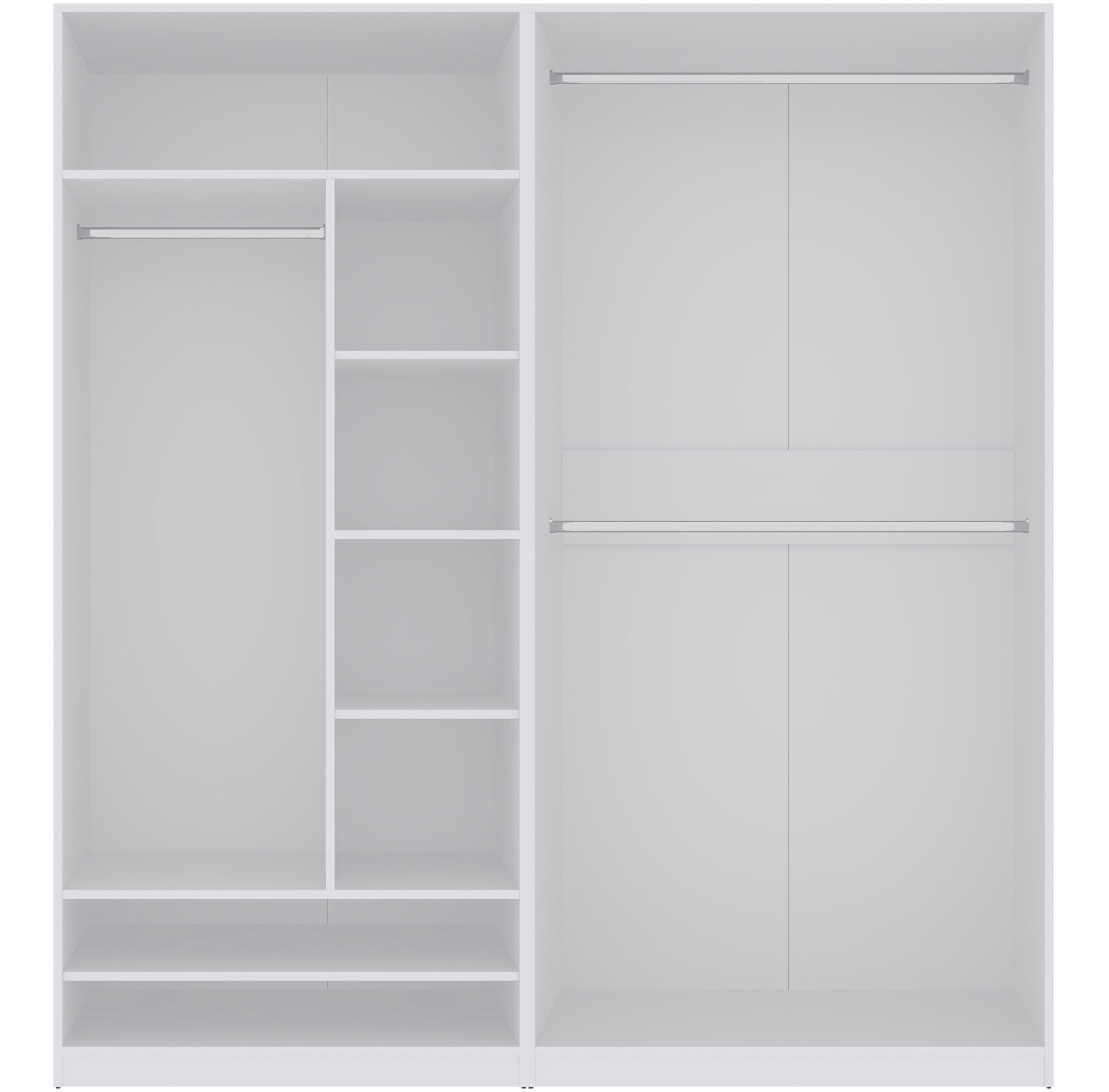 OFFENER-KLEIDERSCHRANK TRES A/B Weiß 190/206/51 cm - Weiß, Holzwerkstoff (190/206/51cm) - Marmex Möbel