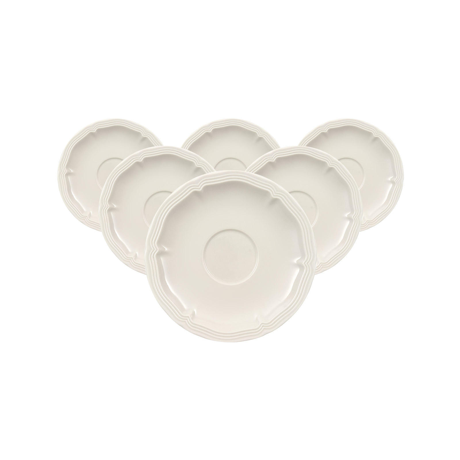ESPRESSOUNTERTASSEN Manoir weiß ø 12,2 cm 6er Set - Weiß, Keramik (12.2cm) - Villeroy & Boch