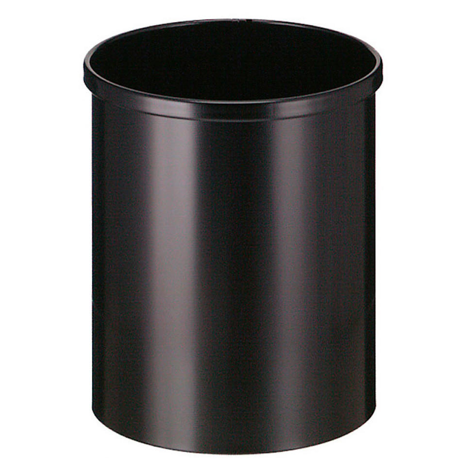PAPIERKORB Stillvoll Metall 15 Liter 30,5x25,5 cm Schwarz - Schwarz, Metall (25.5/30.5/25.5cm) - PROREGAL
