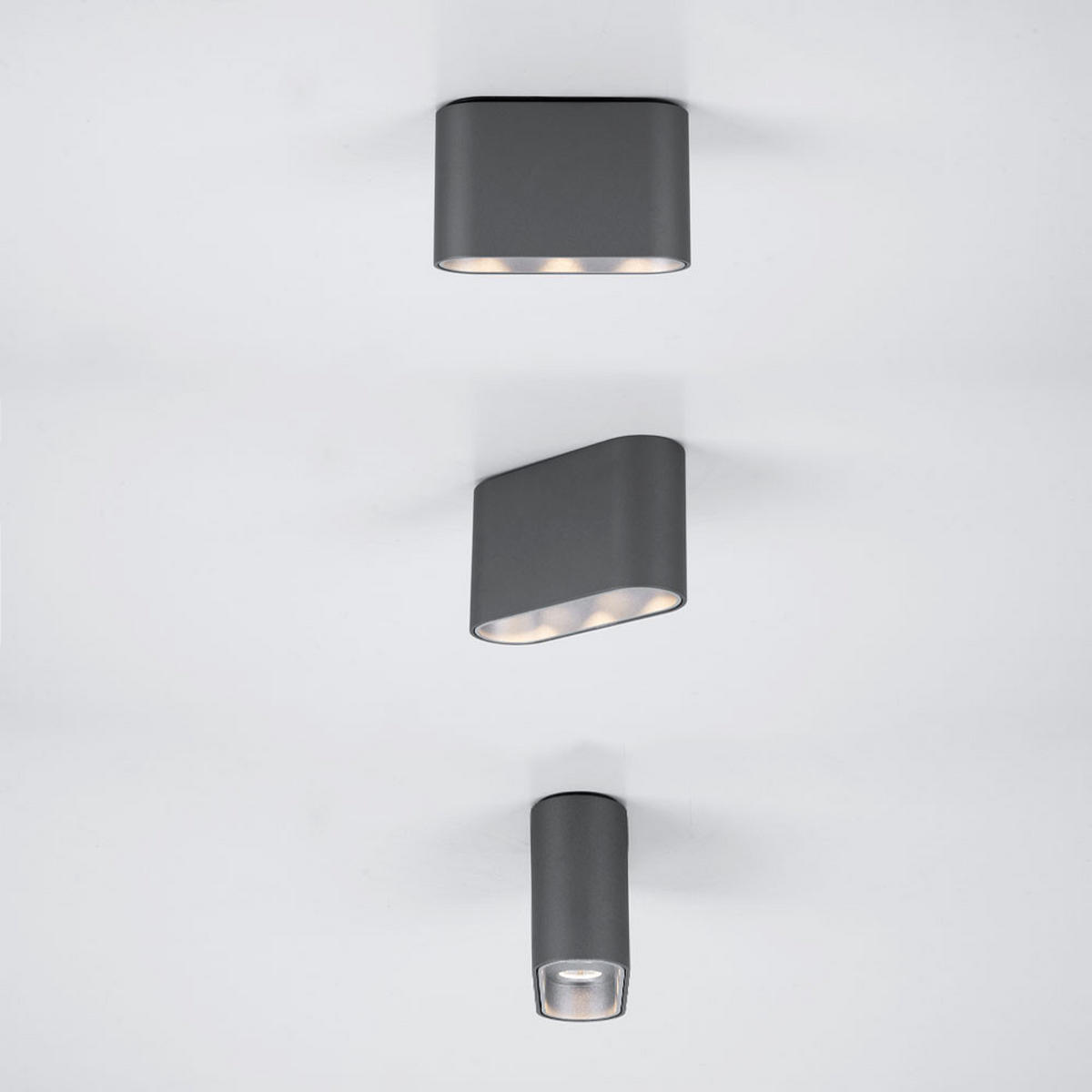 LED DECKENLEUCHTE Aluminium Grau 2er Set - Grau, Metall (10.5/3.8/6.4cm) - Globo Lighting