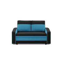 SOFA 2-SITZER MIT SCHLAFFUNKTION ORION, Schwarz + Blau - Blau/Schwarz, Textil (148/90/87cm)
