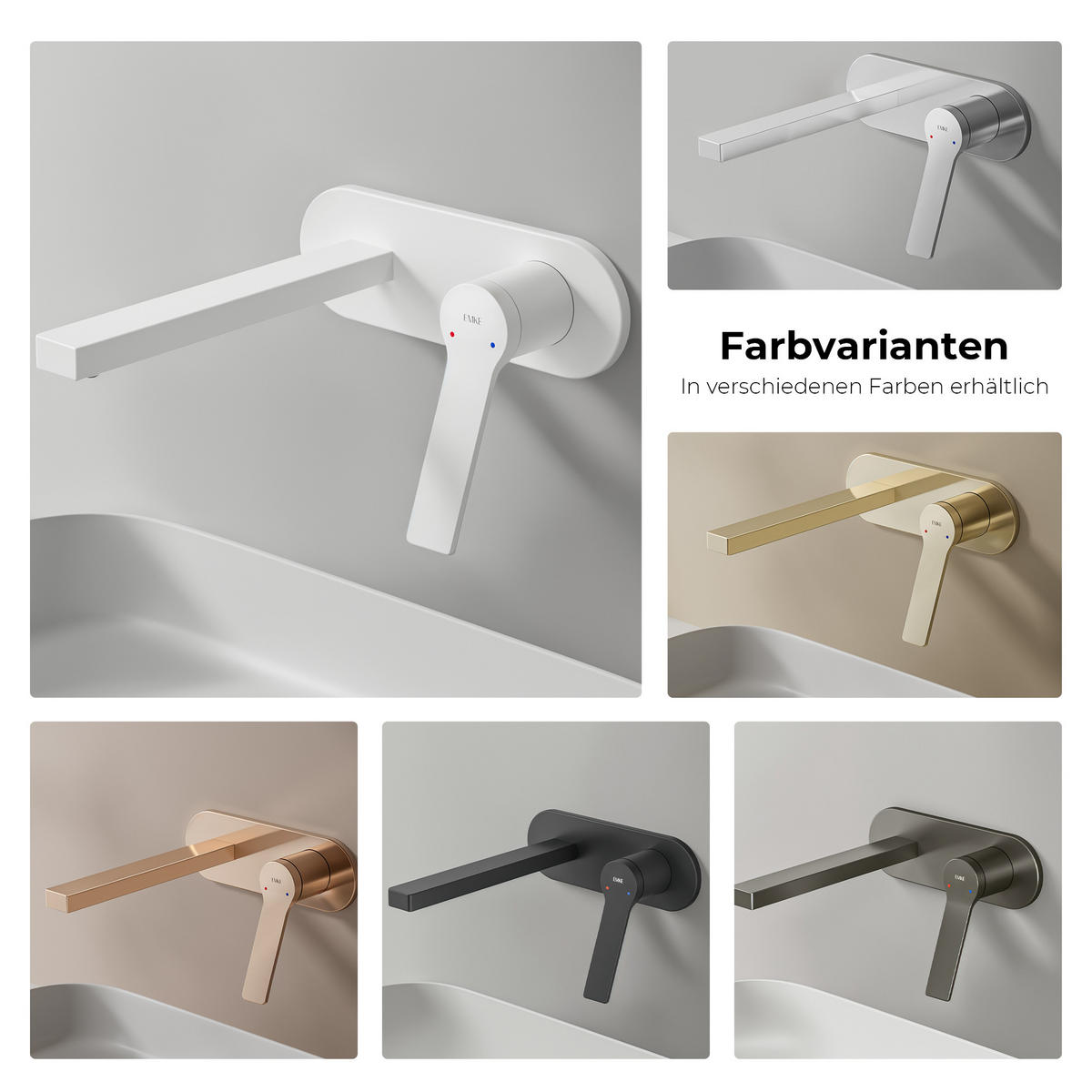 WASCHTISCHARMATUR mit Luftsprudler Messing Weiß - Weiß, Metall (21/7/28.8cm) - EMKE