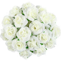 KUNSTBLUMEN Rosenköpfe 50-teiliges Set Hellgelb 4 cm - Weiß, Kunststoff (3.5cm)
