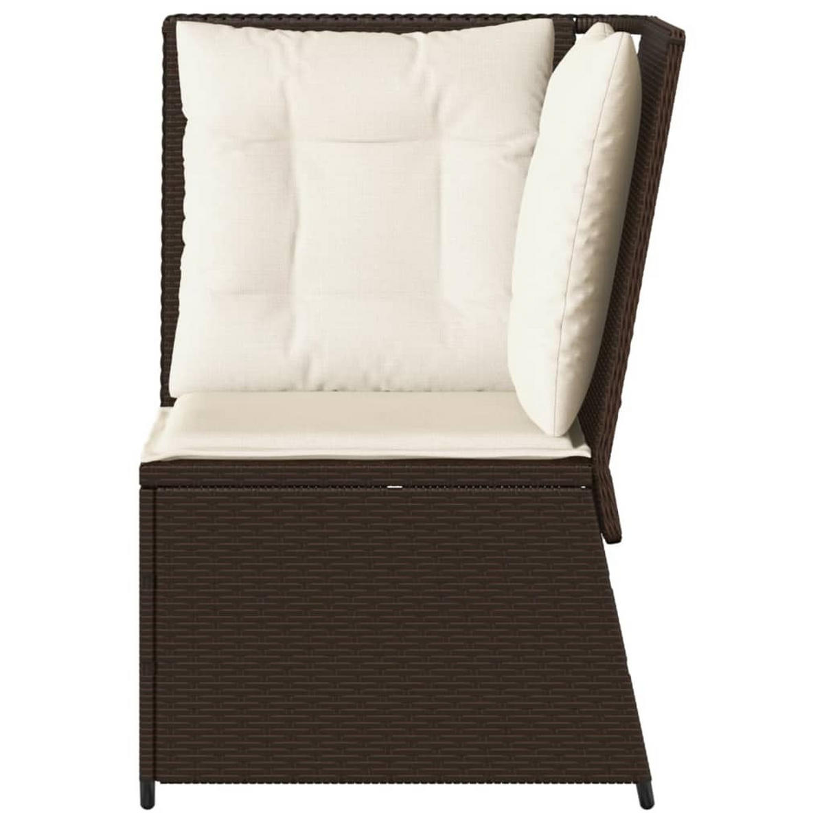 GARTEN-ECKSOFA mit Kissen Braun Poly Rattan - Braun, Kunststoff (67/95/67cm)