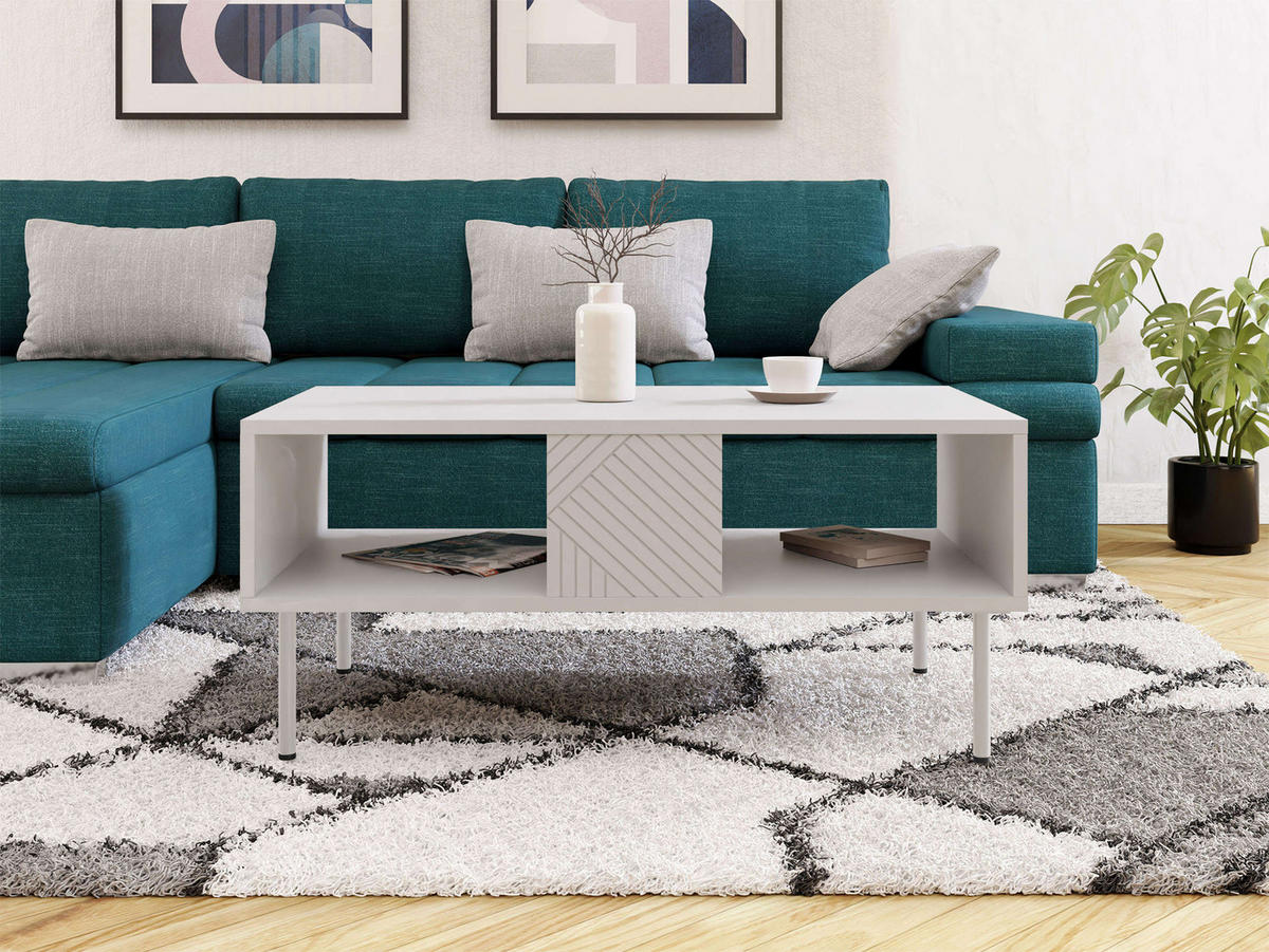 COUCHTISCH Art Deco Cashmere - Kaschmir, Holzwerkstoff/Metall (55/100/46cm) - MIRJAN24