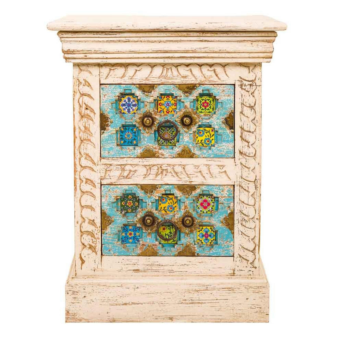 NACHTTISCH aus Holz, beige, 45x30x59cm - Multicolor, Holz (45/59/30cm) - Wanderlust