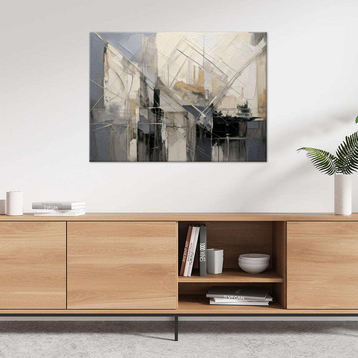 LEINWANDBILD Abstraktion 120x80cm - Grau, Textil (120/80cm) - Feeby