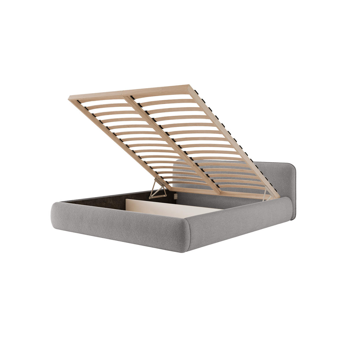 POLSTERBETT Taftan 120x200 cm, Silber - Hellgrau, Textil (200/120cm) - Fedve