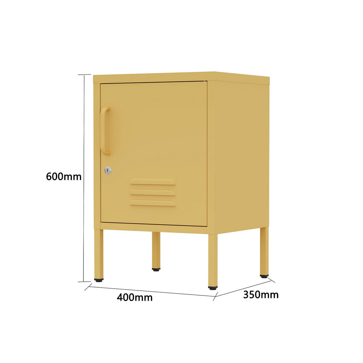 NACHTSCHRANK 2 Ablagen Gelb 40/35/60 - Gelb, Metall (40/60/35cm) - Mobili Rebecca