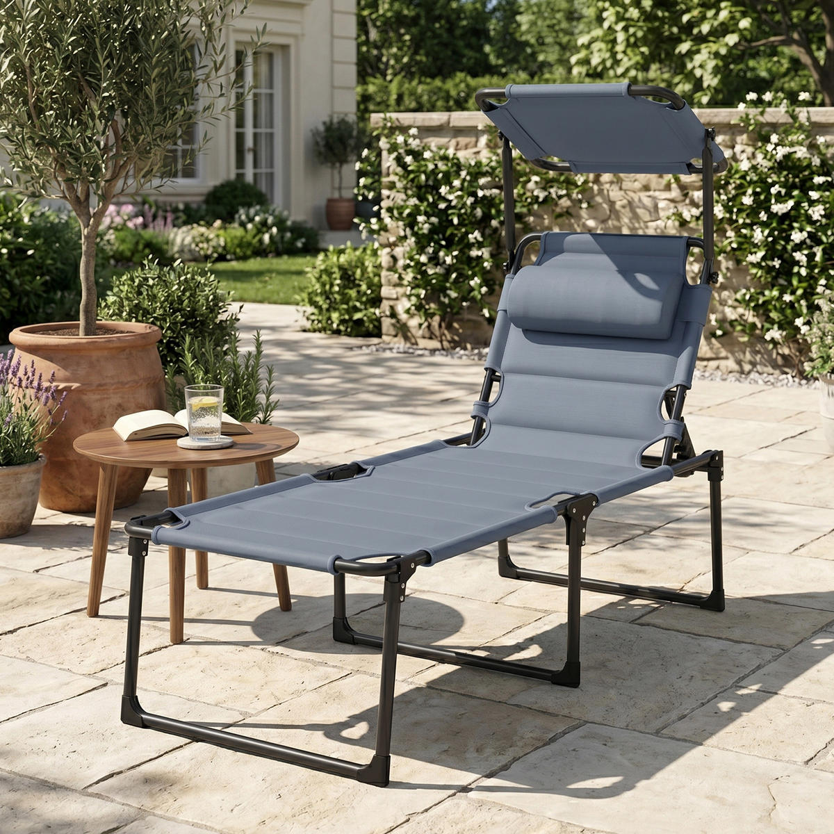 GARTENLIEGE Grau 1 Stück - Grau, Metall (200/45/70cm) - GiPP