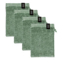 WASCHANDSCHUH BAUMWOLLE SENSE 4ER SET - Grün, Textil (16/21cm) - Schöner Wohnen