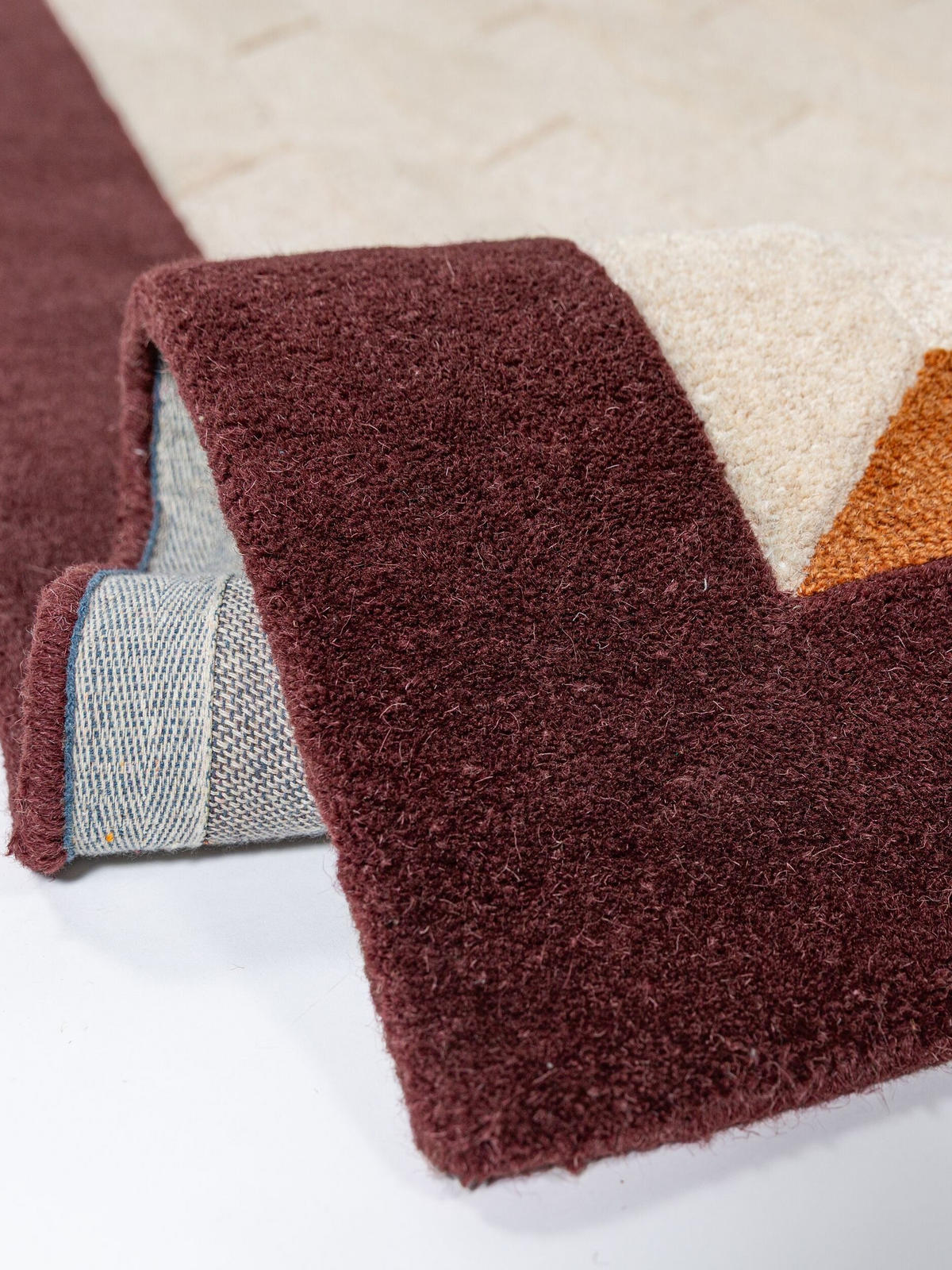 TEPPICHLÄUFER handgetuftet DARENT, Wabenmuster, Bordeauxrot, 60 x 230 cm - Rot, Textil (60/230cm) - KADIMA DESIGN