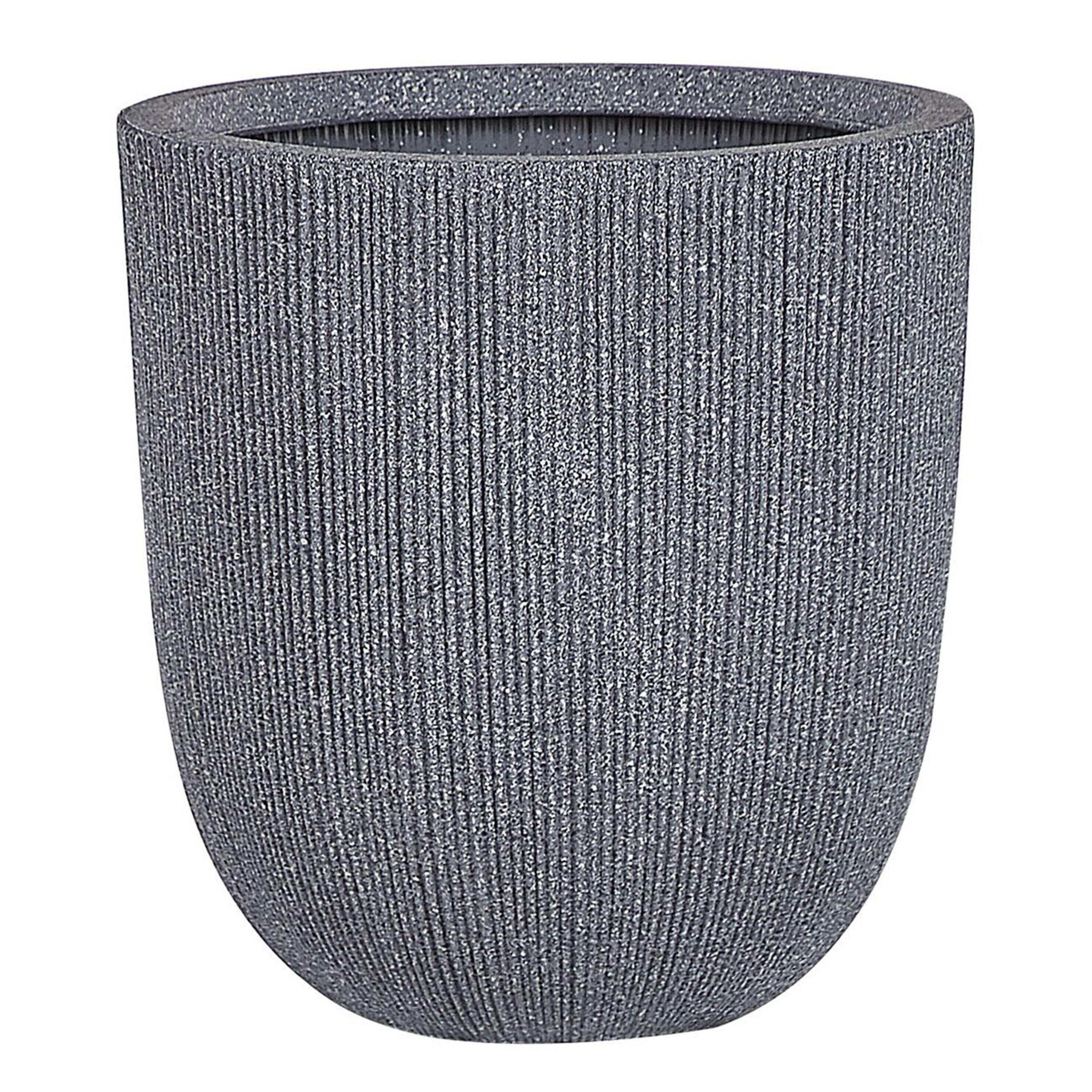 BLUMENTOPF grau rund 31/31/33 cm Chios - Grau, Naturmaterialien (33cm) - Beliani