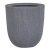 BLUMENTOPF grau rund 31/31/33 cm Chios - Grau, Naturmaterialien (33cm) - Beliani