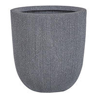 BLUMENTOPF grau rund 31/31/33 cm Chios - Grau, Naturmaterialien (33cm) - Beliani