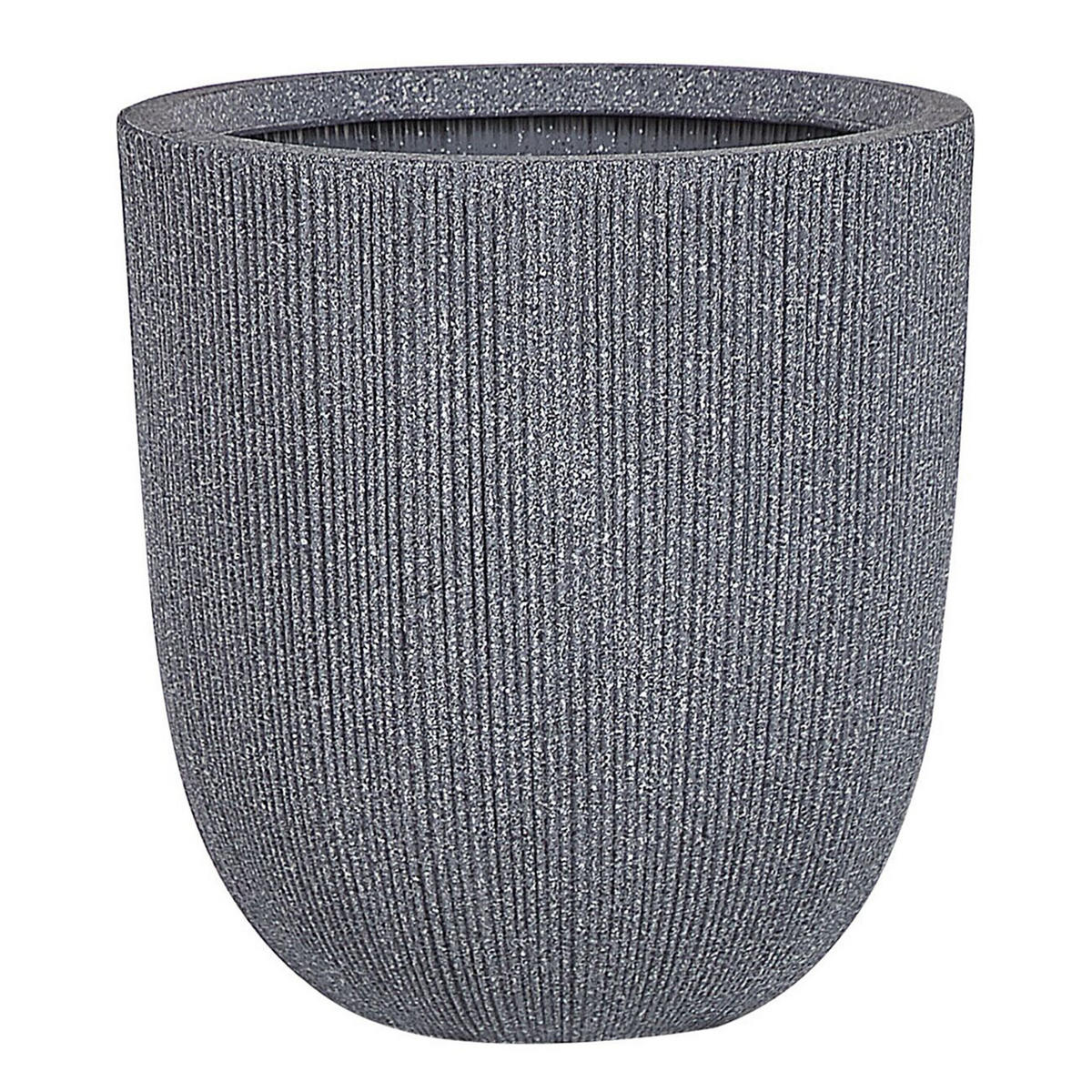 BLUMENTOPF grau rund 31/31/33 cm Chios - Grau, Naturmaterialien (33cm) - Beliani