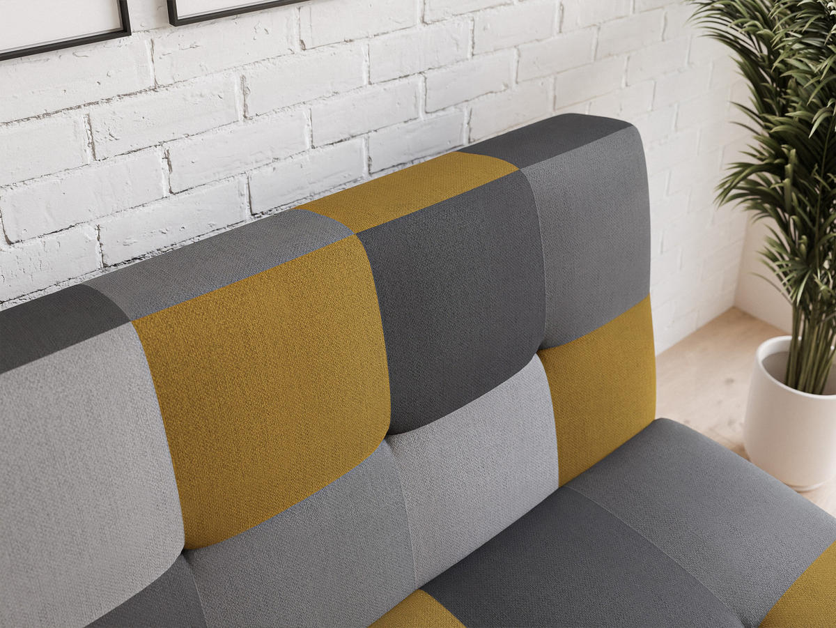 SCHLAFSOFA SKAL mit Bettkasten Anthrazit/Gelb - Anthrazit/Gelb, Holzwerkstoff/Kunststoff (200/85/90cm) - Idohome