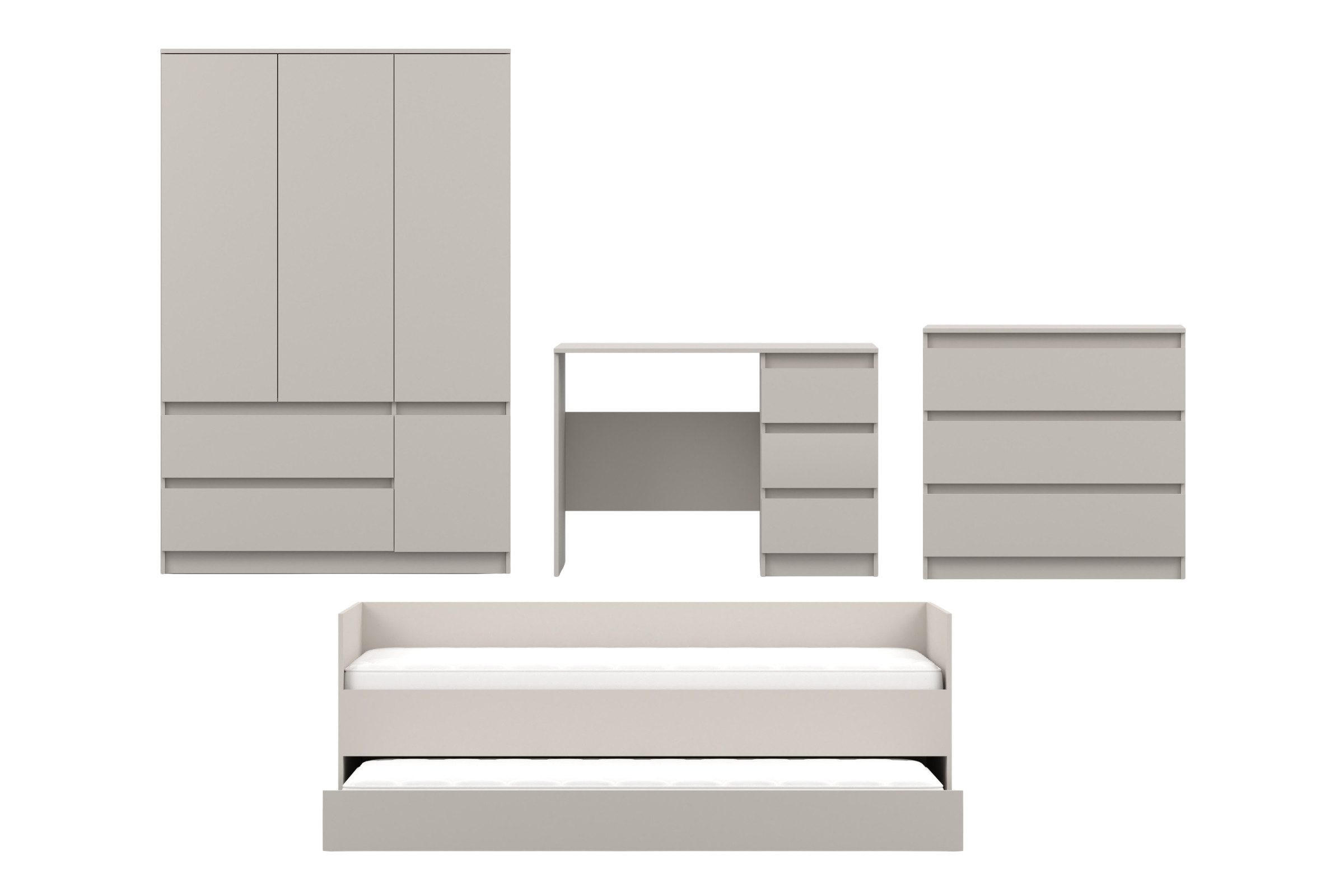 JUGENDZIMMER-SET SIMO C 4-teilig in Kaschmir - Kaschmir, Holzwerkstoff (420/180/96cm) - Deine Möbel 24