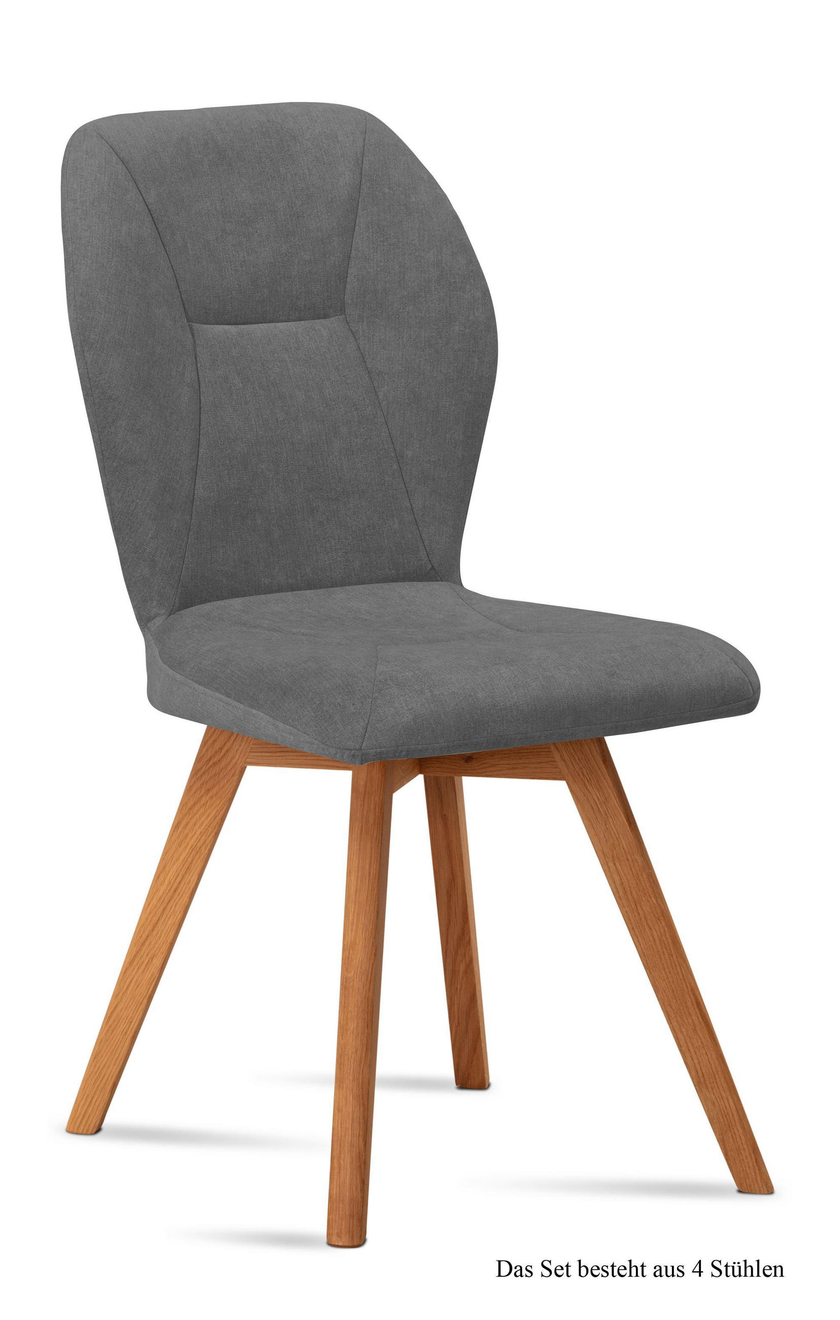 ESSZIMMERSTUHL (4er-Set) Donia 51x92x60 Eiche geölt/Grau - Eichefarben/Grau, Kunststoff (60/92/51cm) - 58aufmkessel