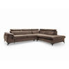 ECKSOFA FIORE Braun Velours-Stoff mit Schlaffunktion - Braun, Holz (280/193cm) - MASSENO