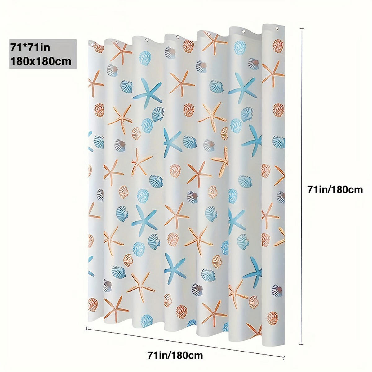 DUSCHVORHANG wasserdicht mit Haken fürs Badezimmer - Multicolor, Kunststoff (150/180cm) - MCBOSON