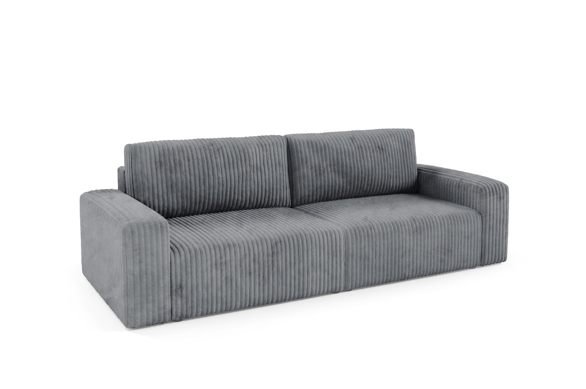 SCHLAFSOFA Natalia - Grau, Holzwerkstoff/Textil (252/85/105cm) - Fun Möbel